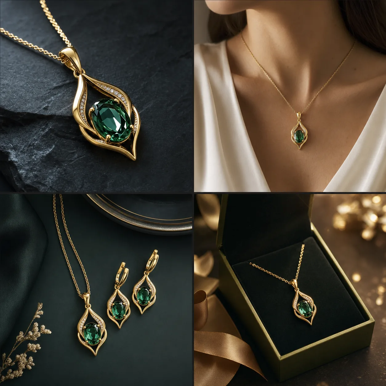 AI jewelry static ad example demonstrating macro focus